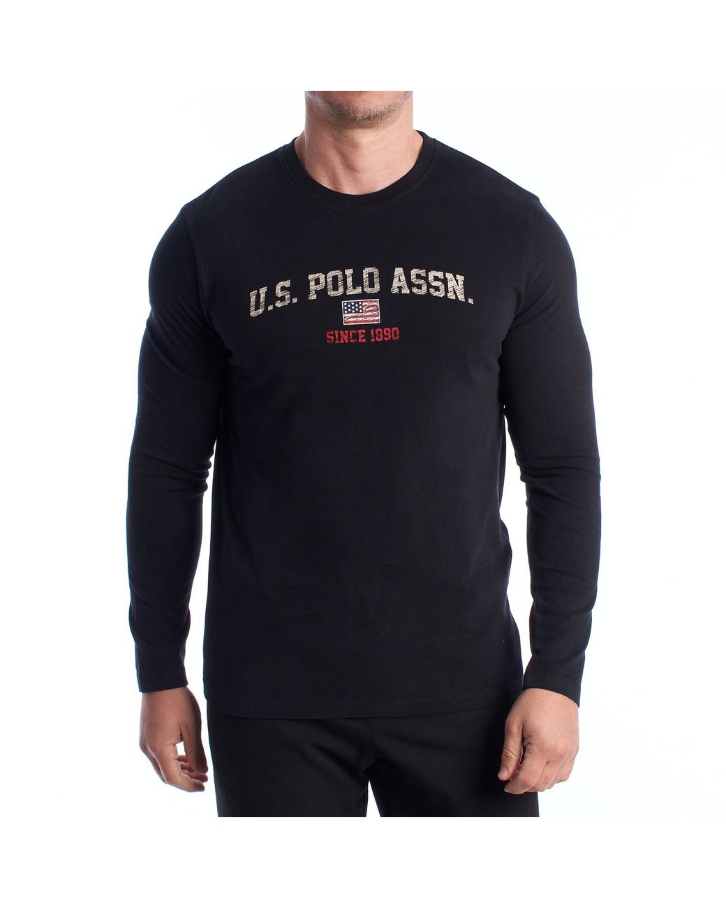 U.S. POLO ASSN. Blue Cotton Long Sleeve T-Shirt Us42168012 for men