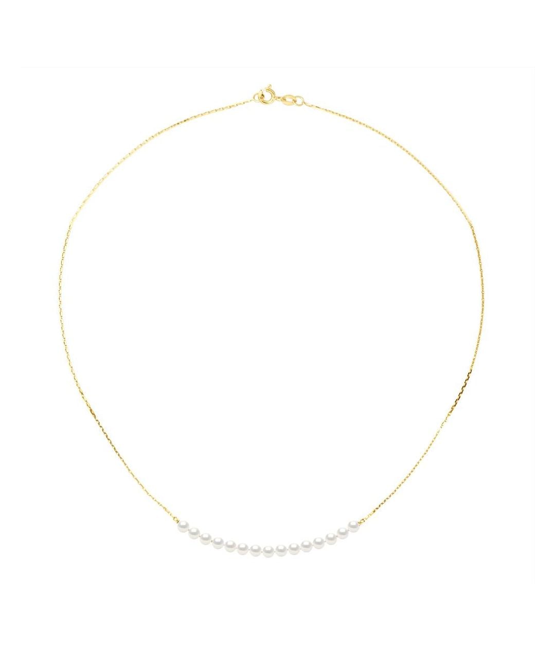 Ateliers Saint Germain Metallic Necklace Curb Chain Pearls
