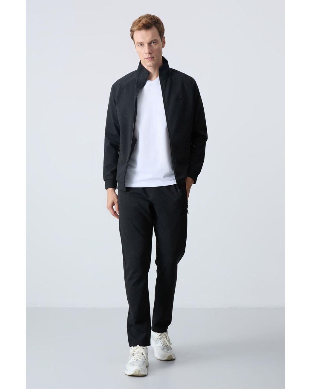 TOMMY LIFE Black Color-Blocked Knit Active Set for men