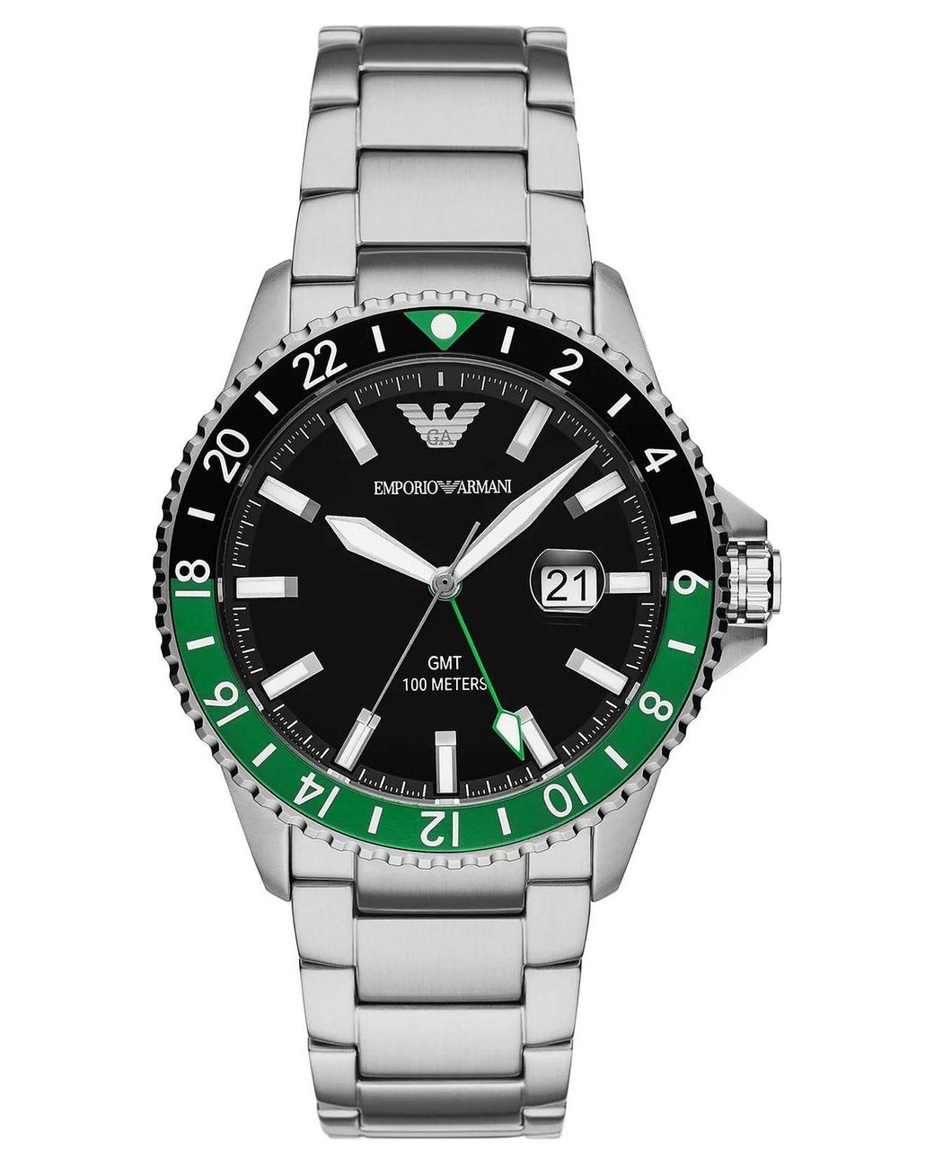 Emporio Armani Metallic Diver Watch Ar11589 Stainless Steel (Archived) for men