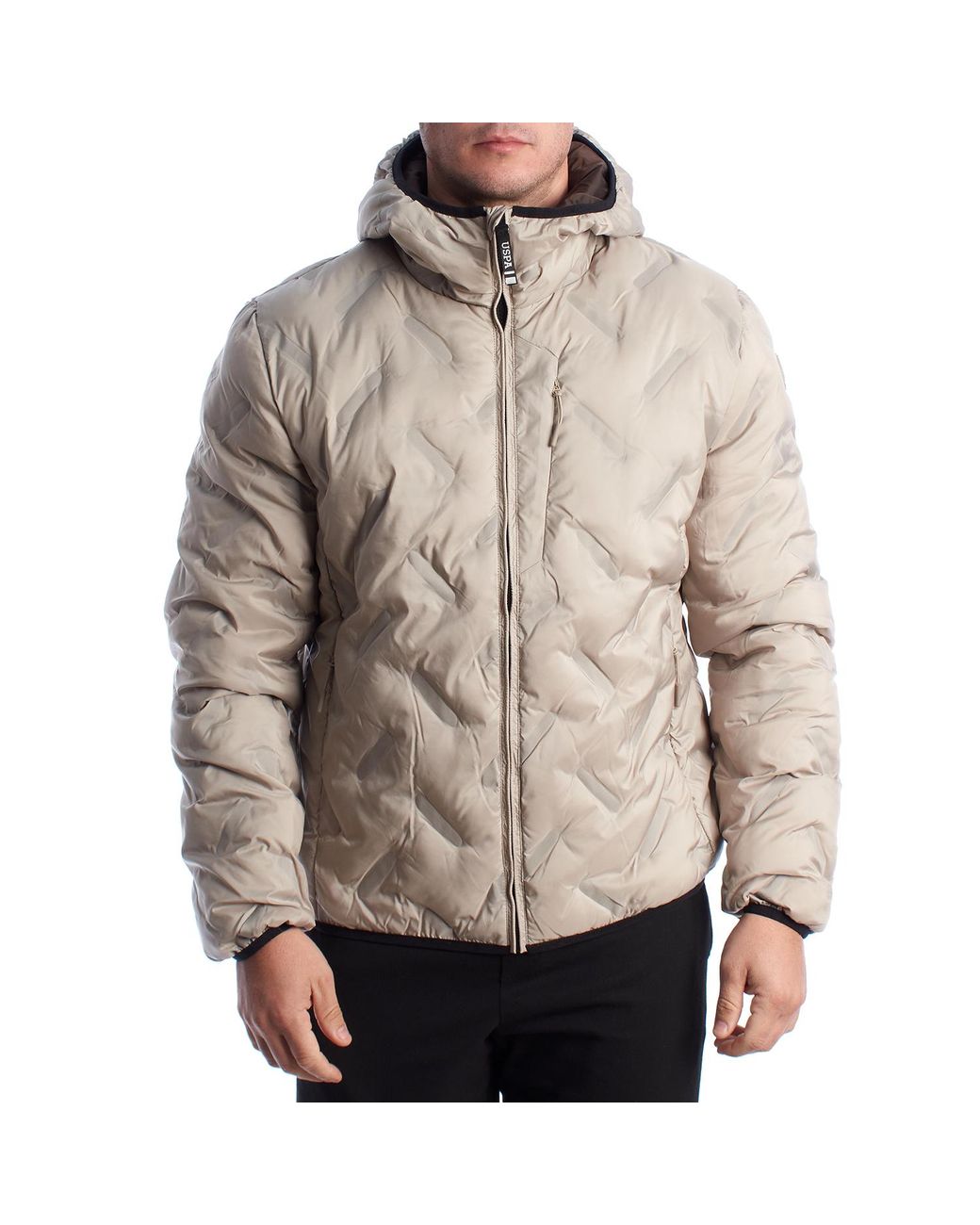 U.S. POLO ASSN. Brown Padded Jacket With Hood Us40127001 for men