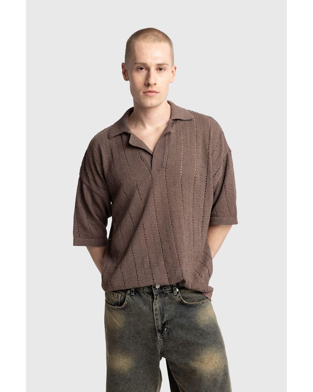 Giesto Multicolor Relaxed Cotton Textured Polo T-Shirt for men