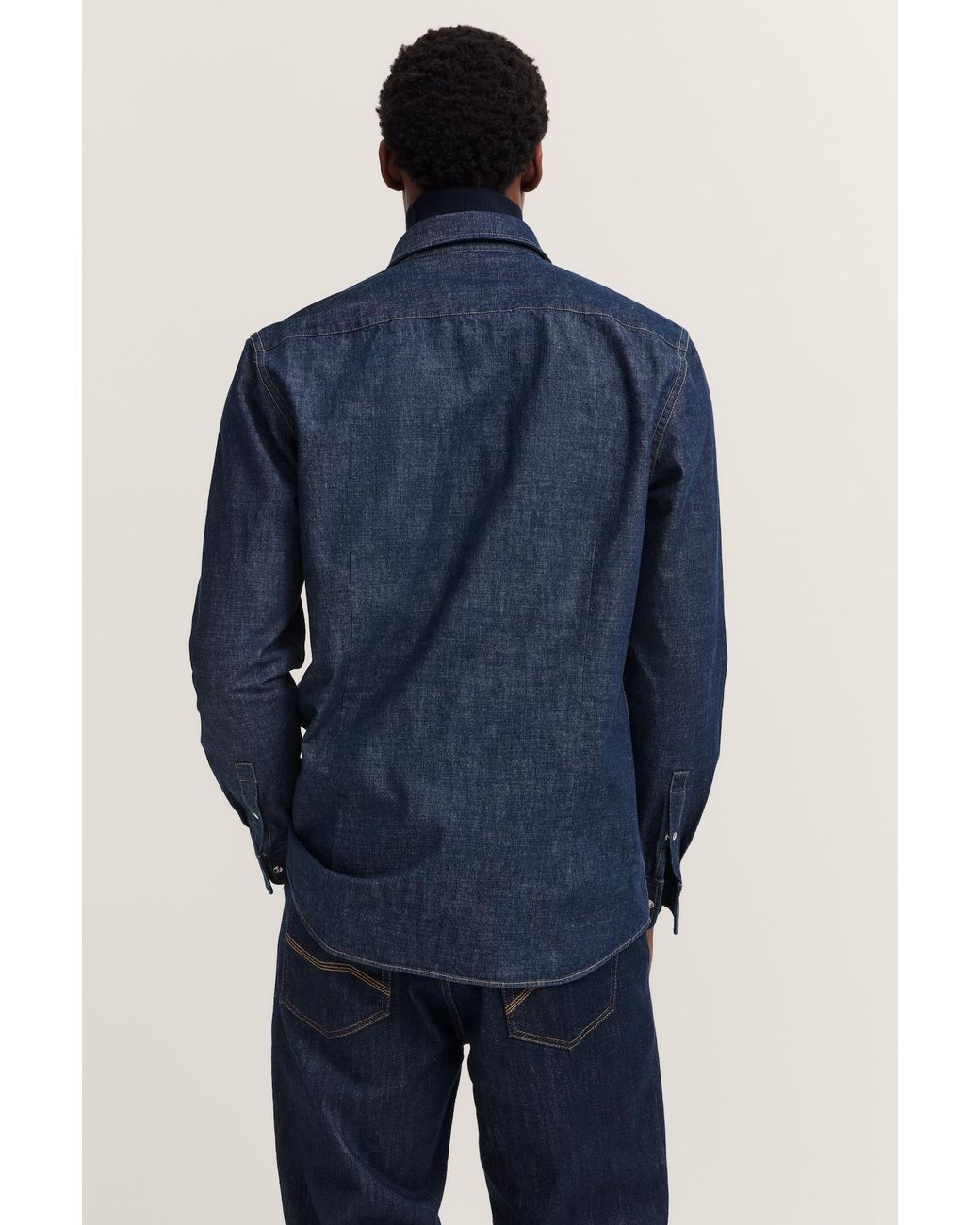 Bugatti Herren Jeanshemd in het Blue voor heren