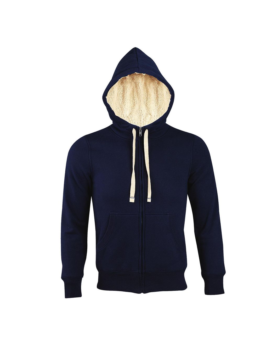 Sol's Blue Sherpa Zip-Up Hooded Sweatshirt Hoodie (French) for men