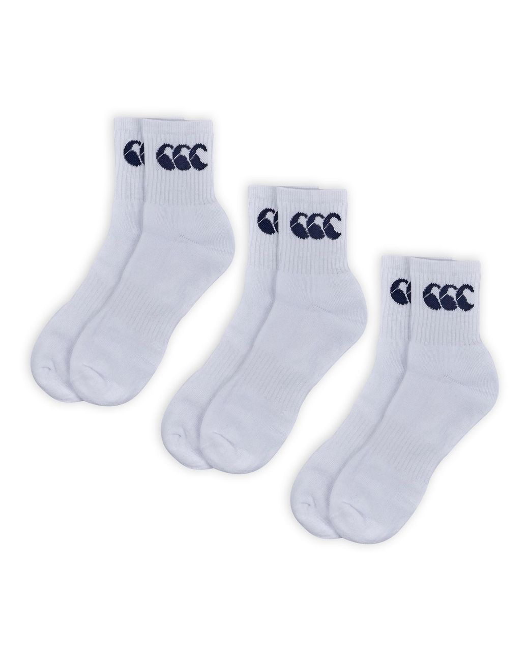 Canterbury Blue Adult Crew Socks (Pack Of 3)