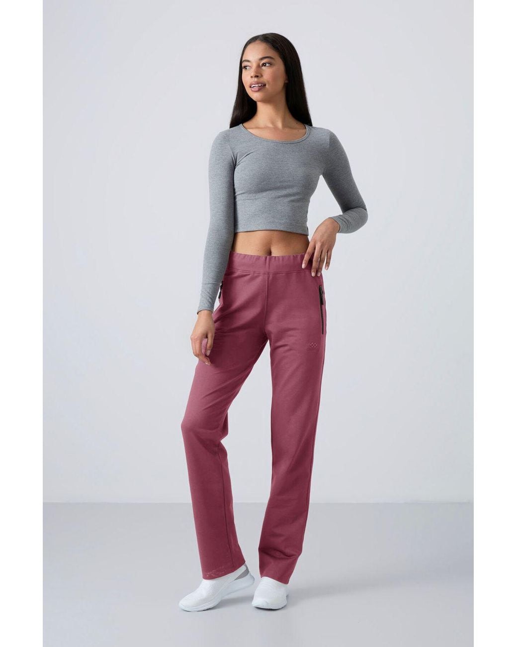 TOMMY LIFE Red Straight-Leg Fleece Sweatpants