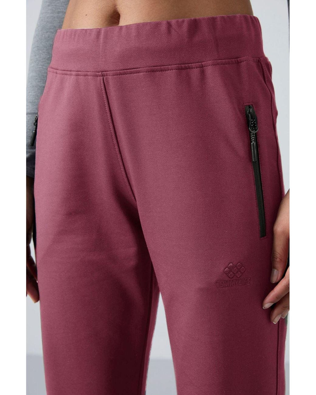 TOMMY LIFE Red Straight-Leg Fleece Sweatpants