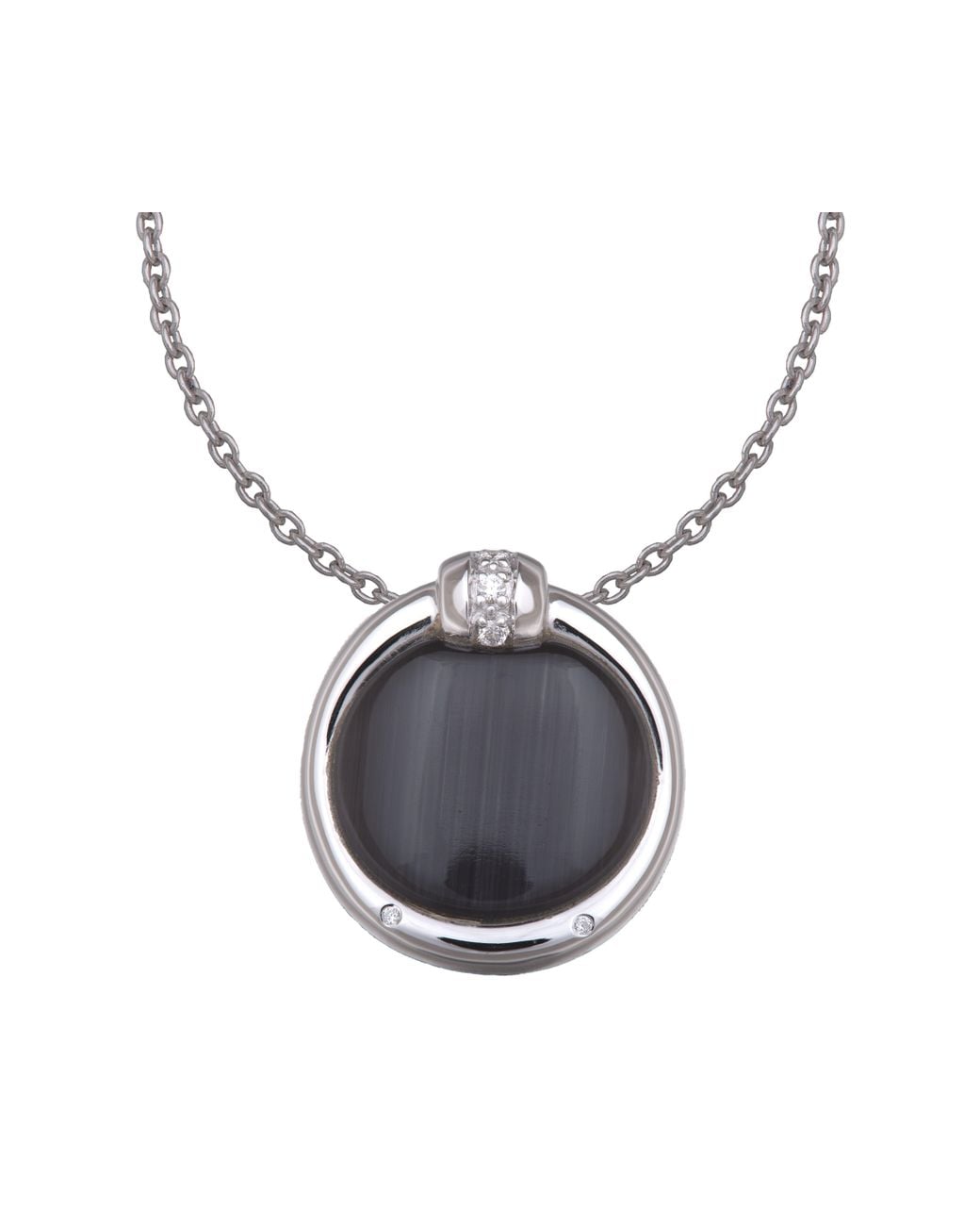Orphelia Black 925 Sterling Chain With Pendant