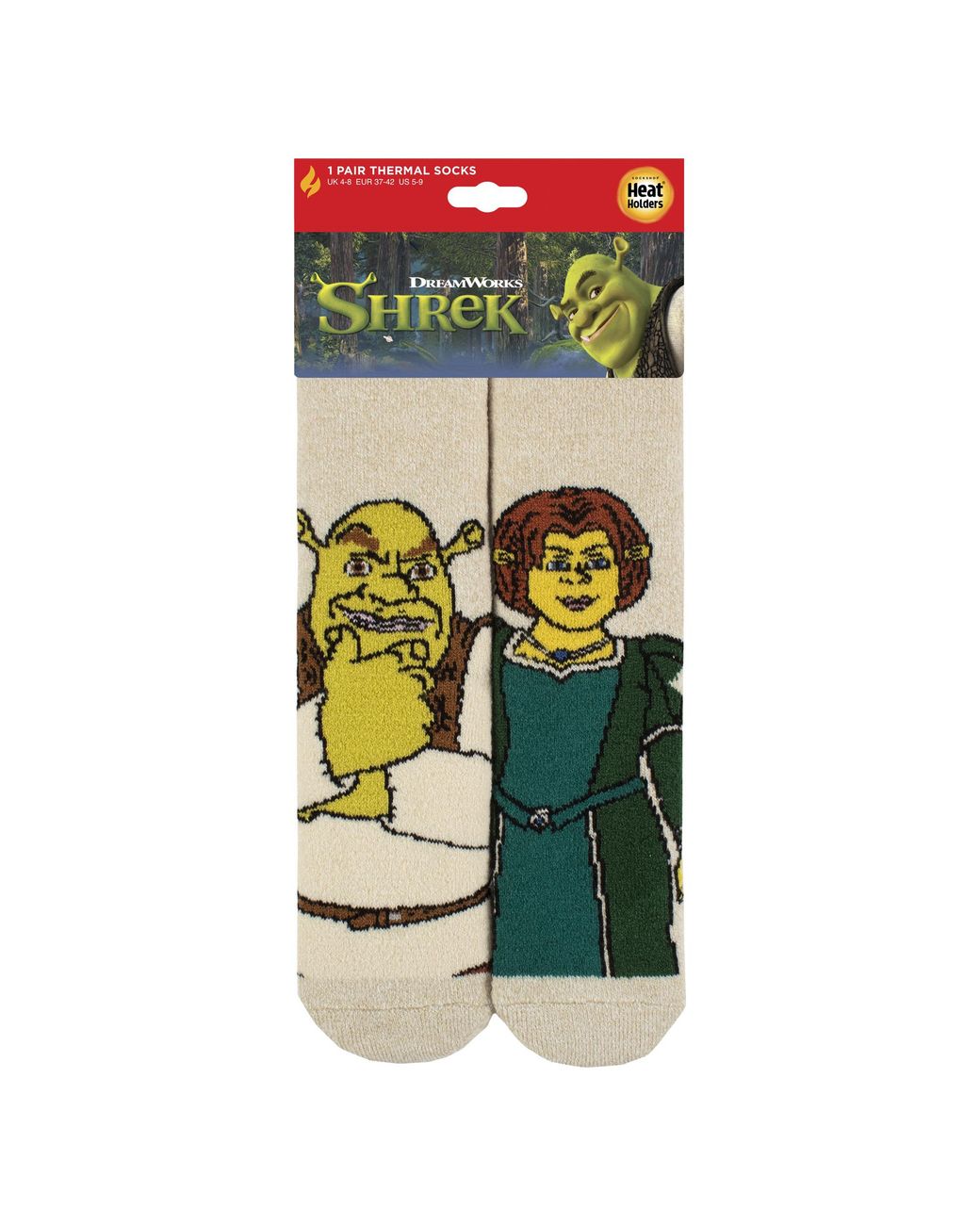 Heat Holders Natural Ladies Thermal Shrek Patterned Socks With Soft Brushed Lining