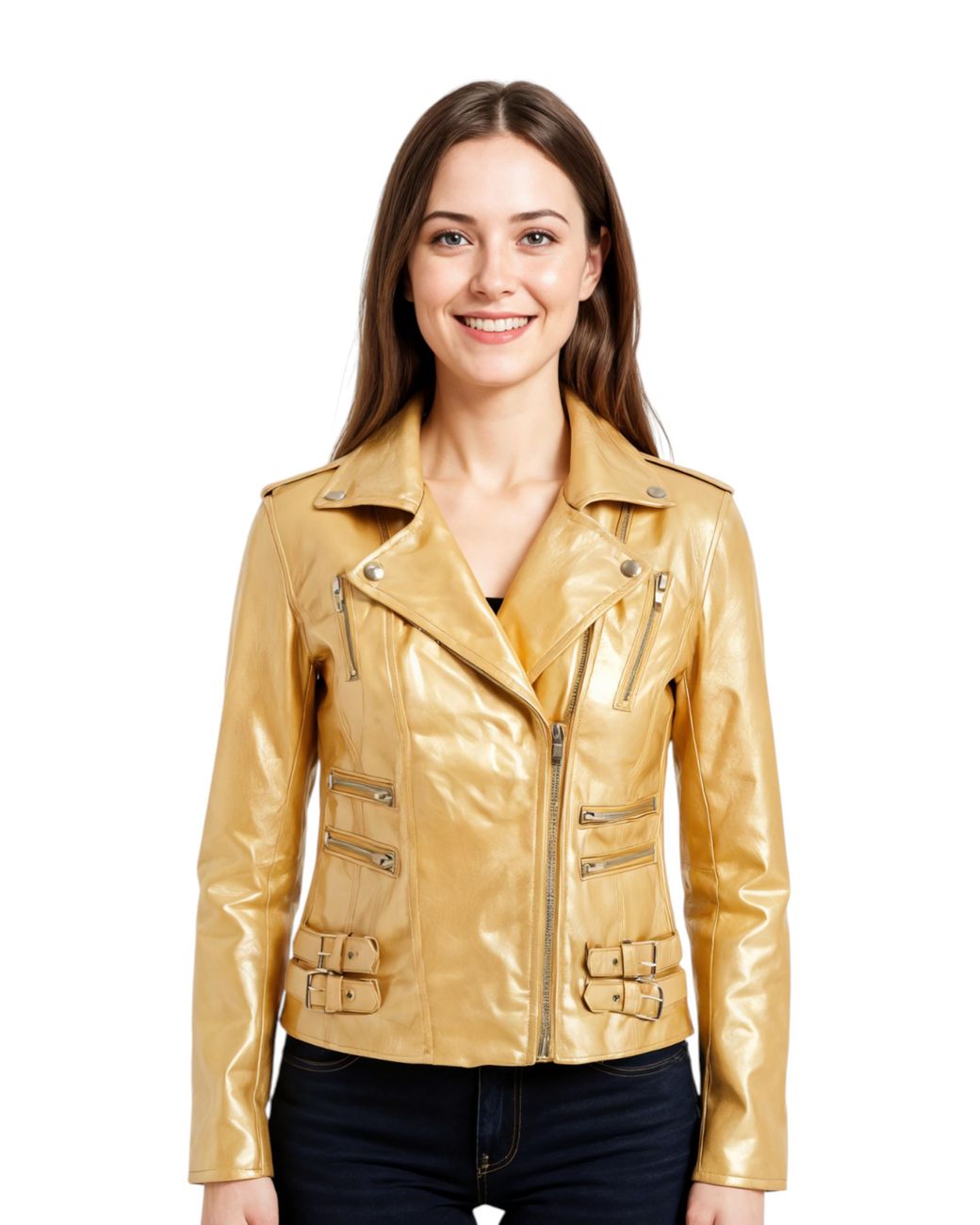 Infinity Leather Natural Brando Biker Jacket-Constantia Lamb Leather
