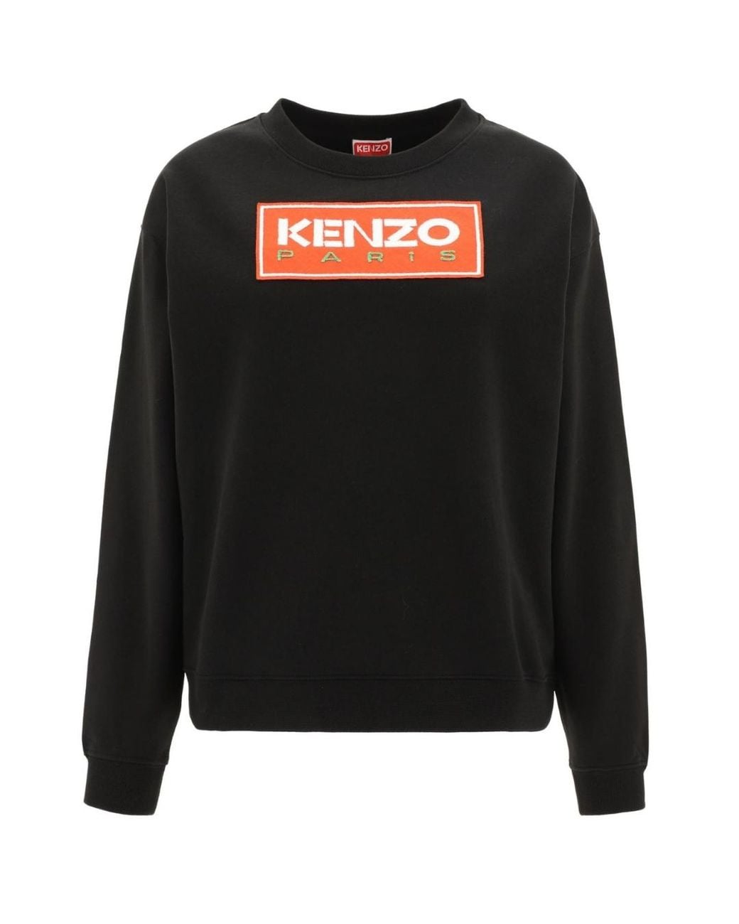 KENZO Black Paris Block Logo Sweatshirt Cotton