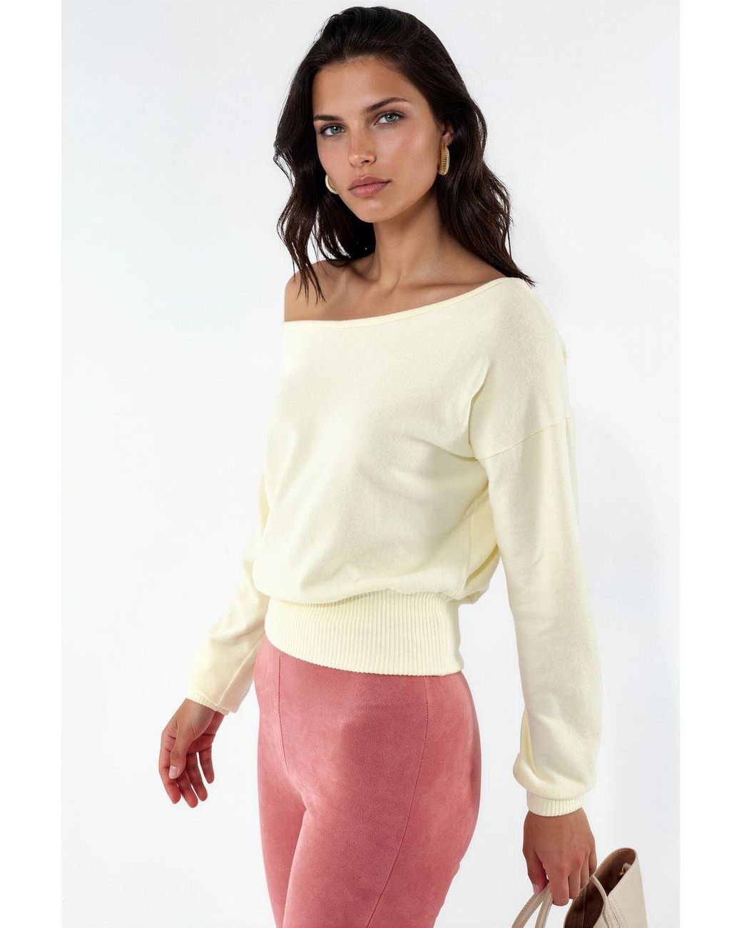 Busem Natural Cropped Crew Neck Sweatshirt