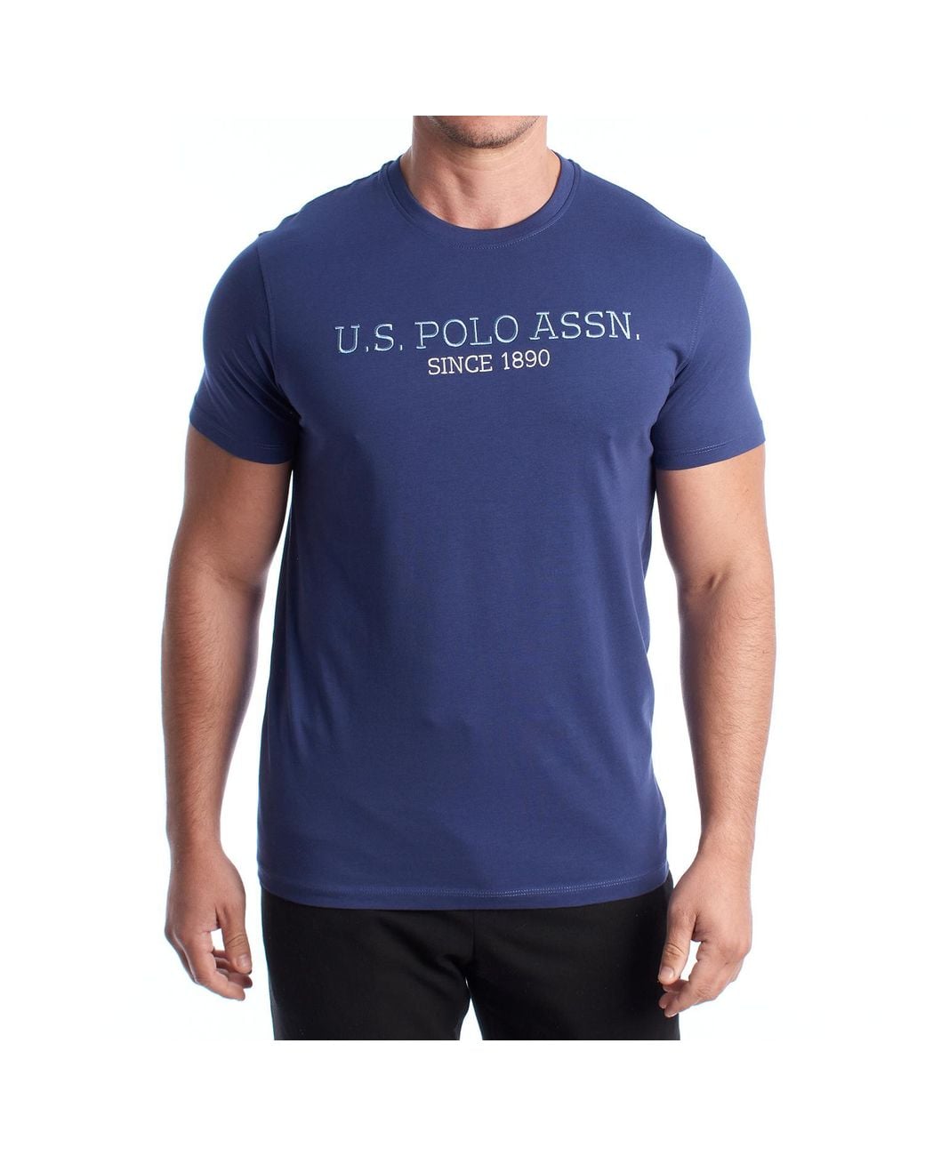 U.S. POLO ASSN. Blue Cotton Short Sleeve T-Shirt Us42154022 for men