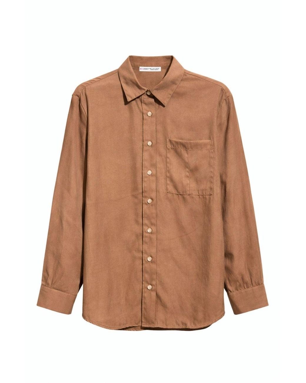 MixRay Brown Relaxed Fit Shirt With Pocket