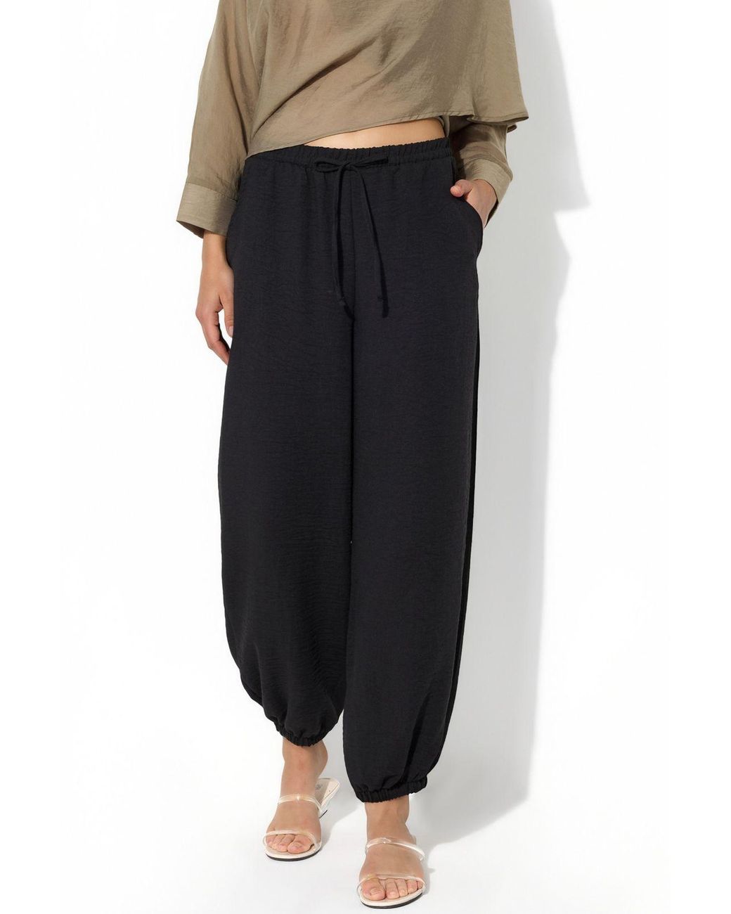 Busem Black Textured Jogger Pants