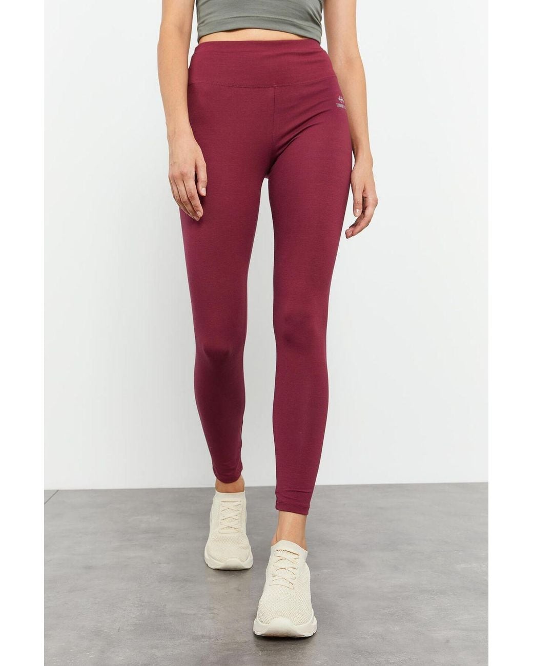 TOMMY LIFE Red High-Waist Cotton Elastane Leggings