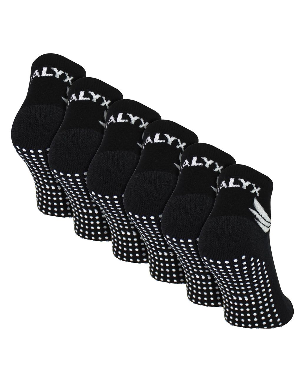 Talyx Black 6 Pack Bamboo Ankle Grip Socks for men