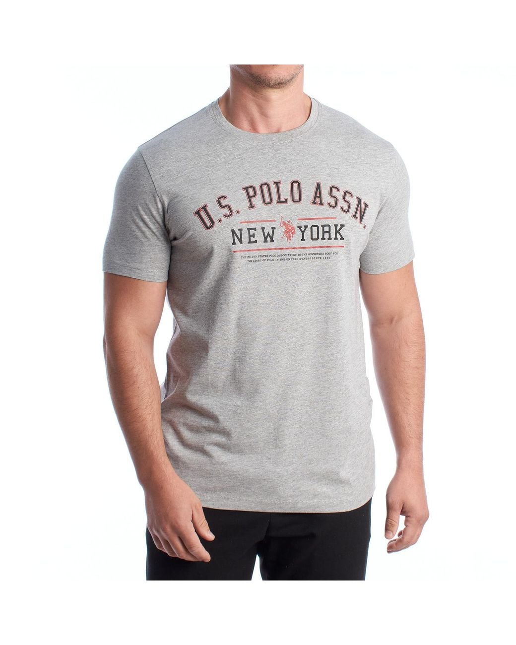 U.S. POLO ASSN. Gray Cotton Short Sleeve T-Shirt Us42154024 for men