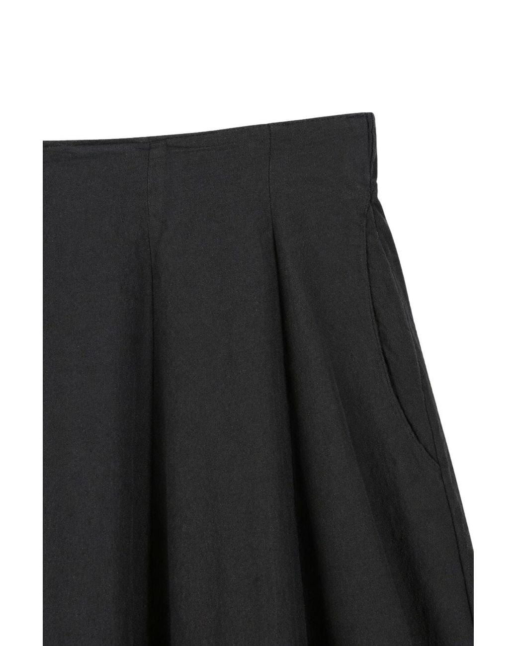MixRay Black High Waist A-Line Midi Skirt
