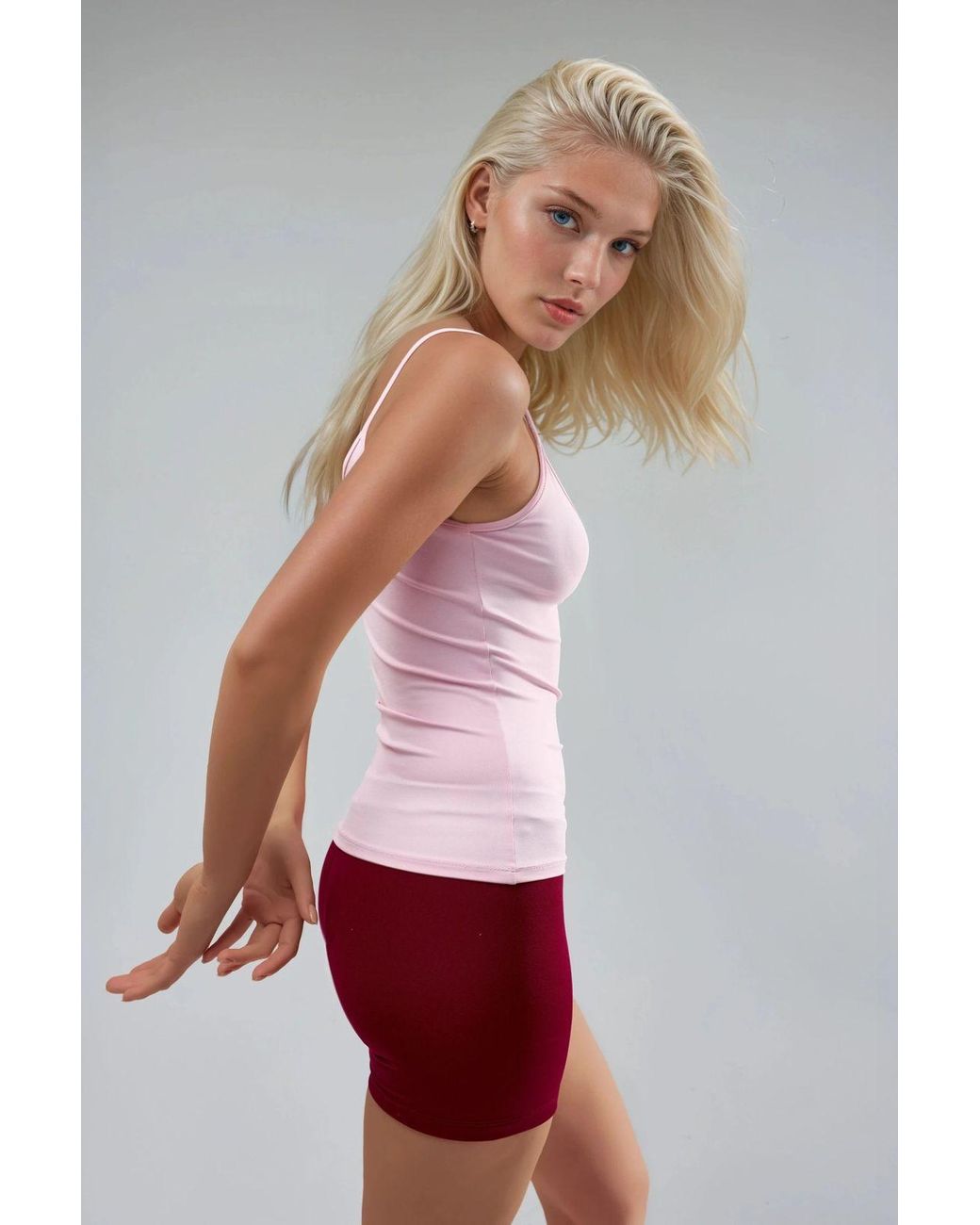 Busem Red Fitted U Collar Knitted Tank Top