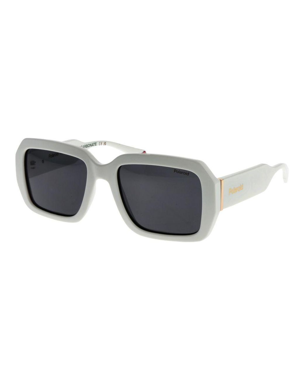 Polaroid Gray White Plastic Sunglasses