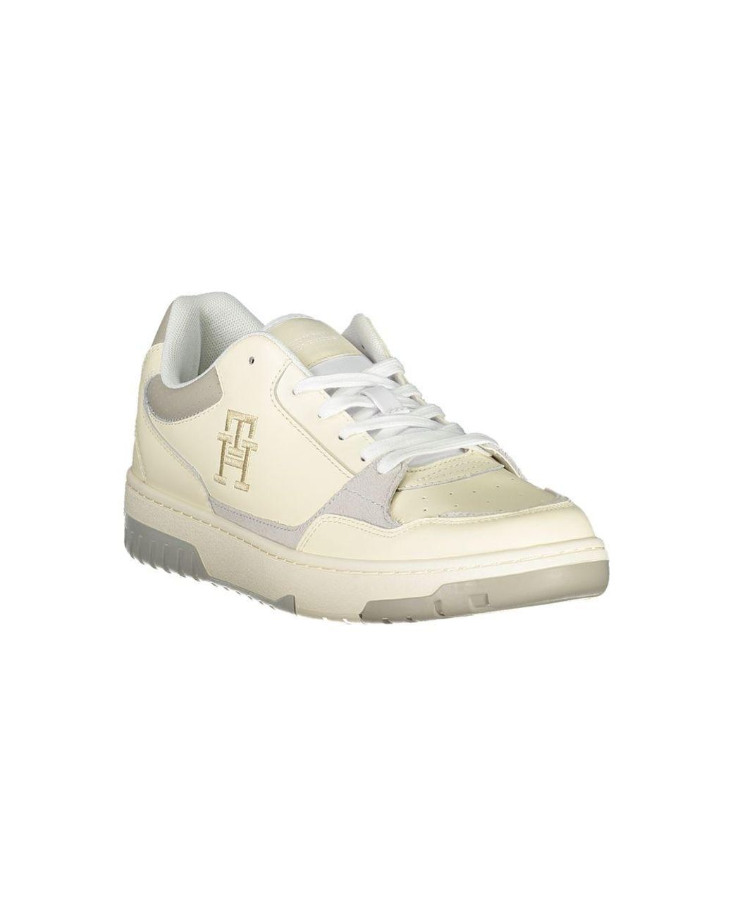 Tommy Hilfiger White Sports Sneakers With Unique Embroidery for men