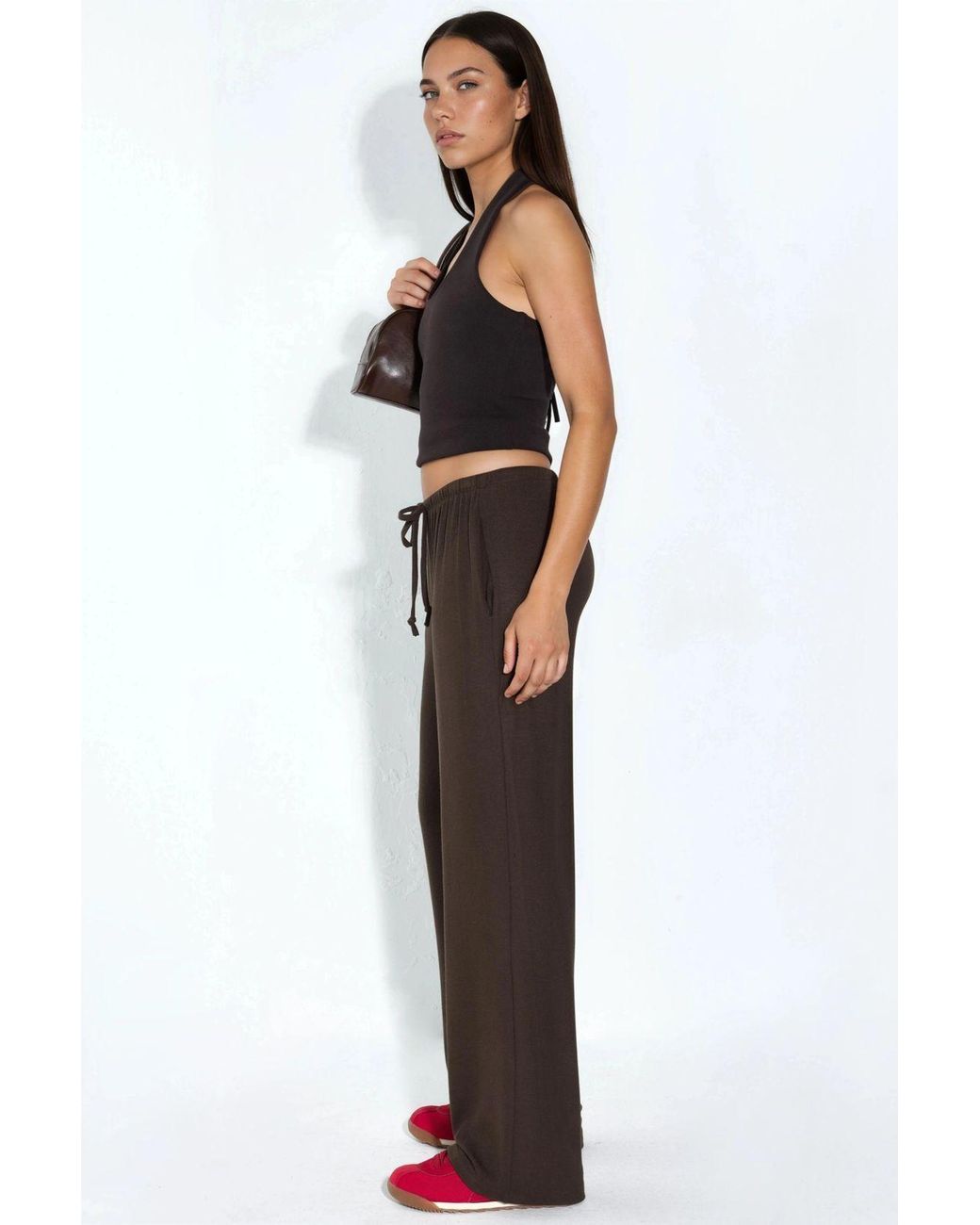 Busem Black Wide-Leg Jersey Trousers