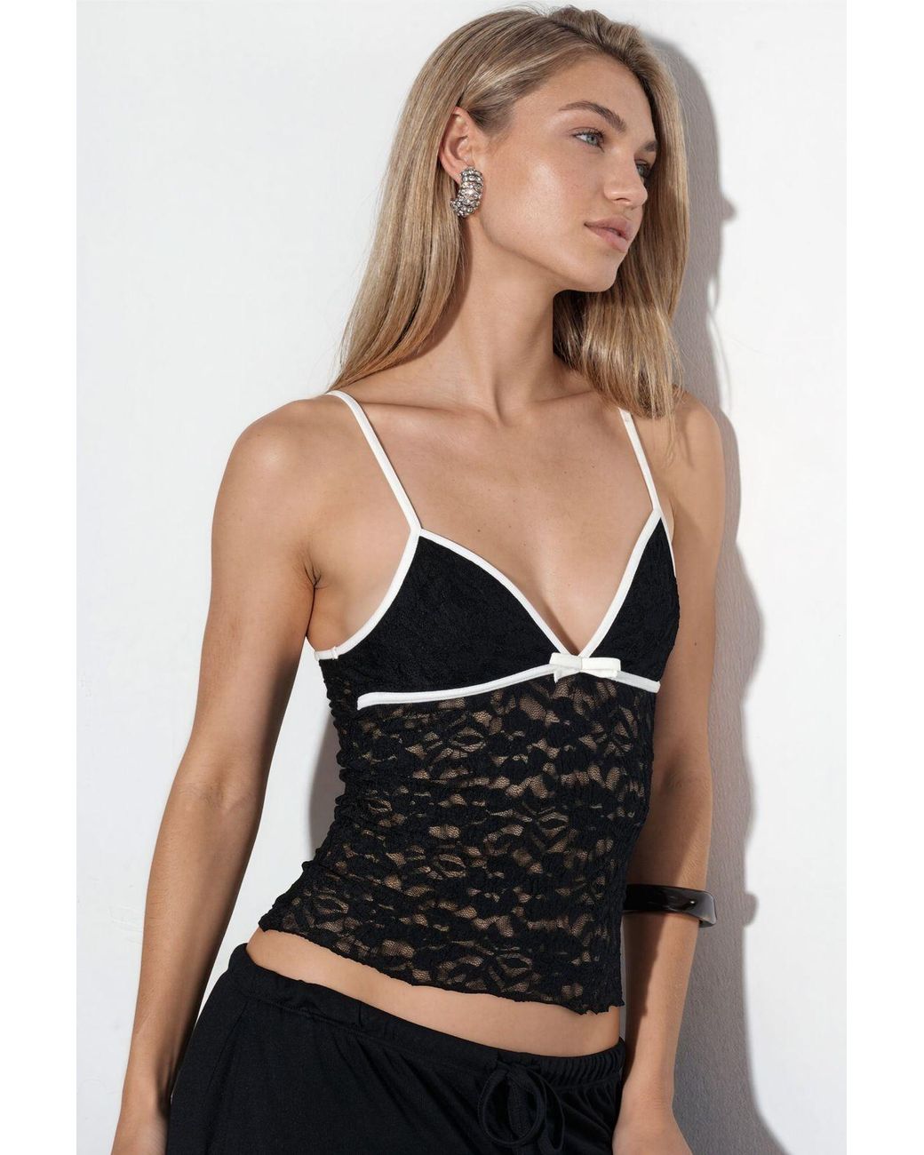 Busem Black Fitted Cut-Out Cami Top