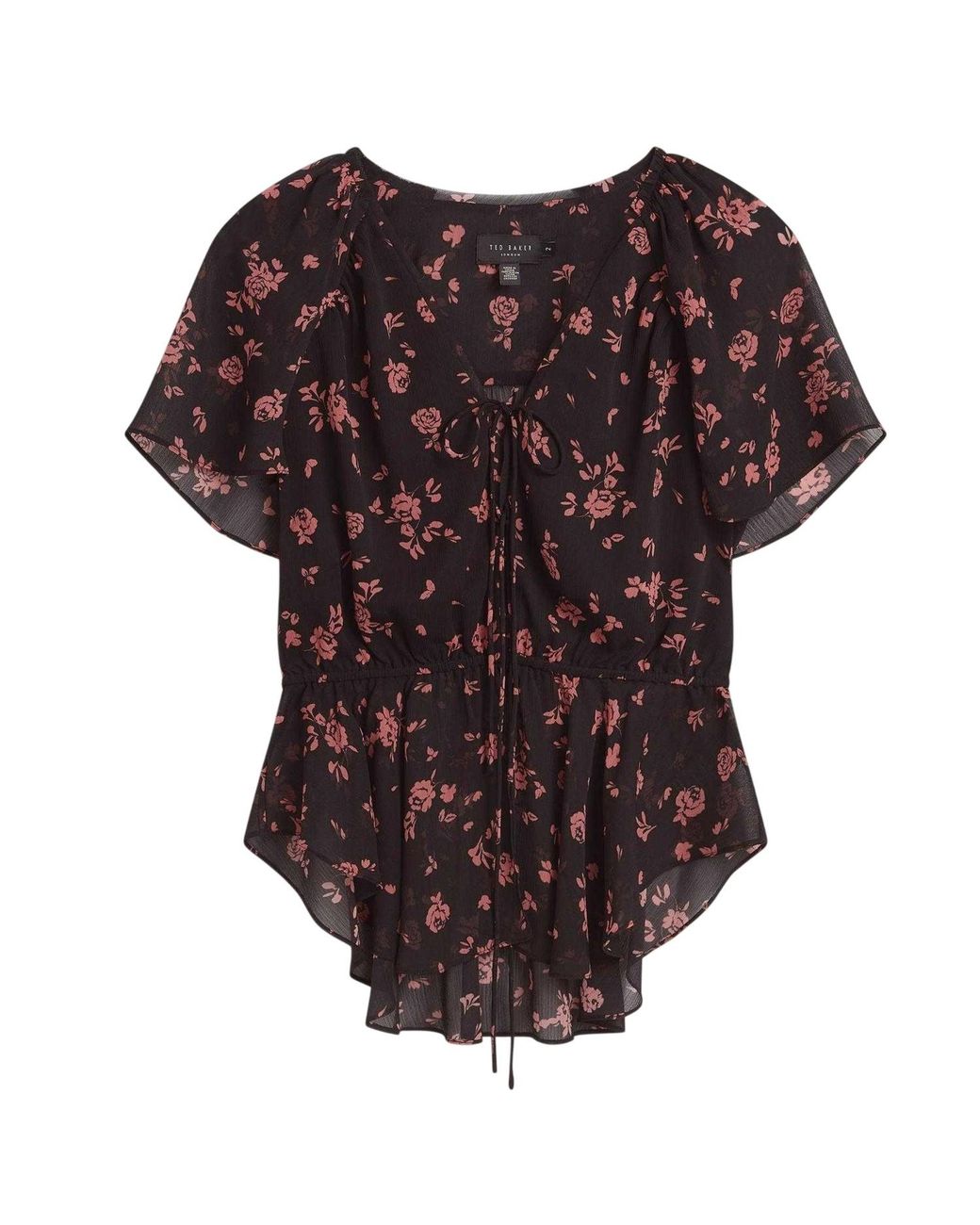 Ted Baker Geweven Peplum Top in het Red
