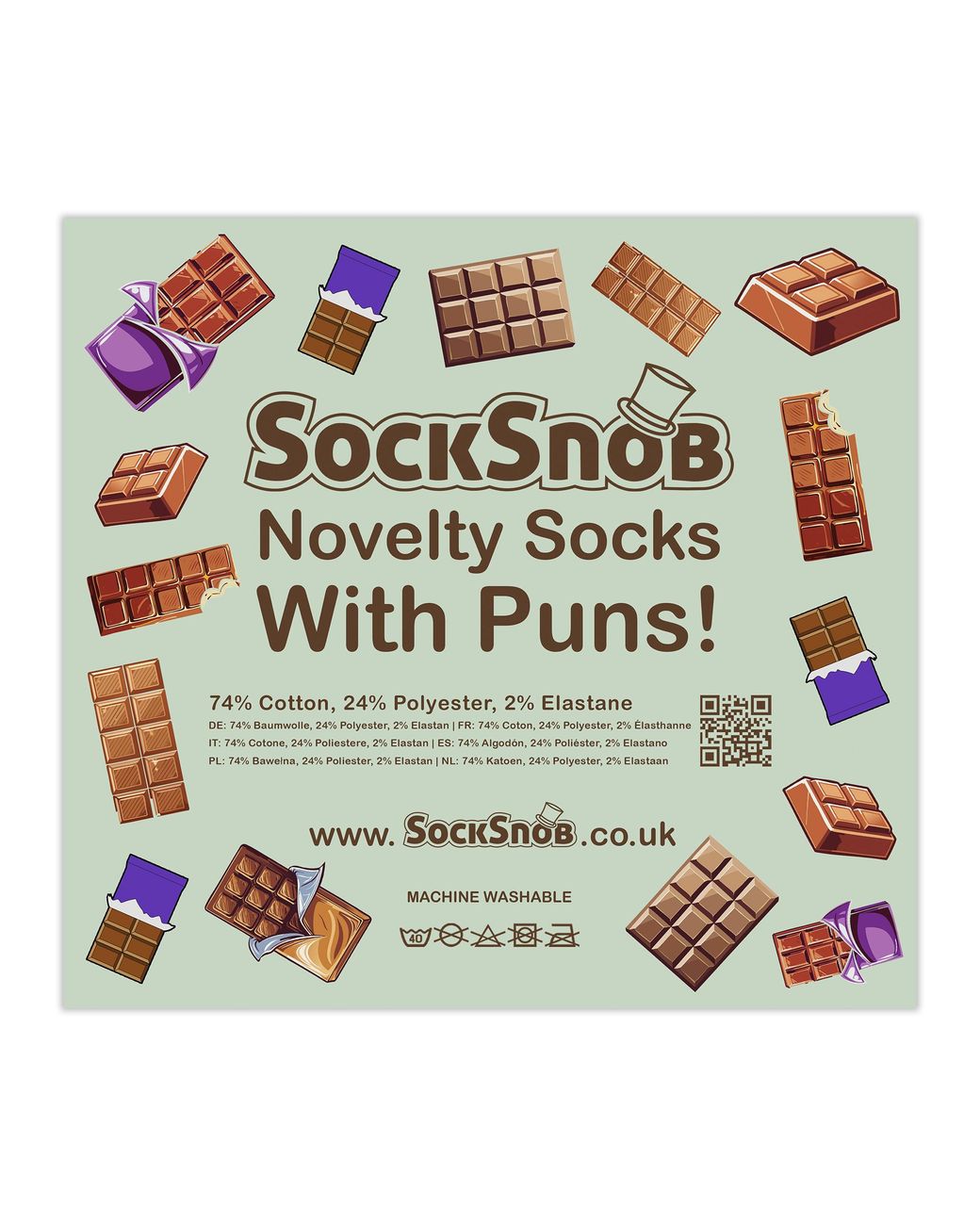 Sock Snob Blue 3 Pairs Novelty Cotton Rich Pun Socks for men