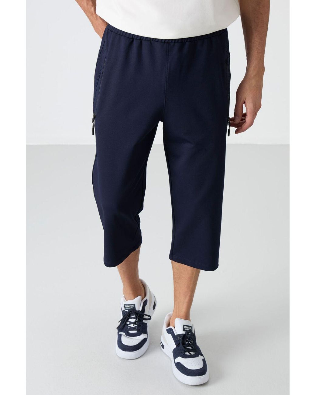 TOMMY LIFE Blue Capri Cycling Shorts for men
