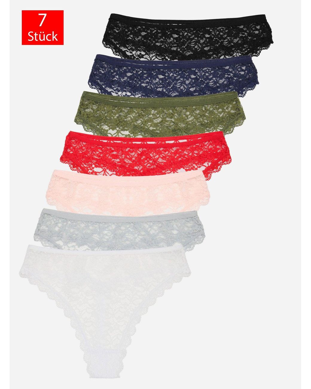 Tazzio Red Damen String 7Er-Pack