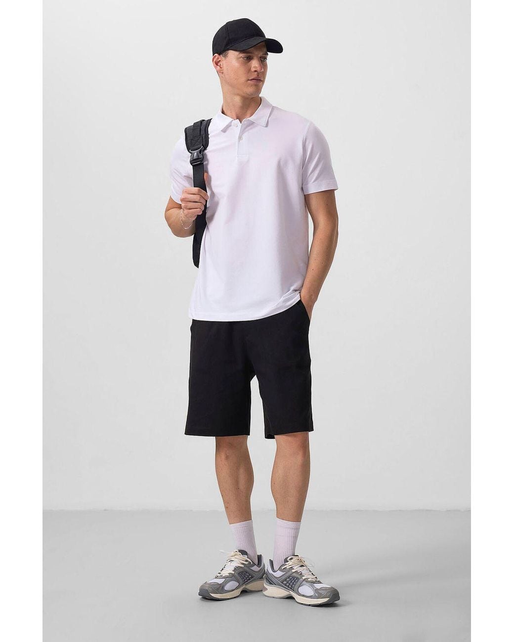 TOMMY LIFE White Cotton-Elastane Polo T-Shirt for men
