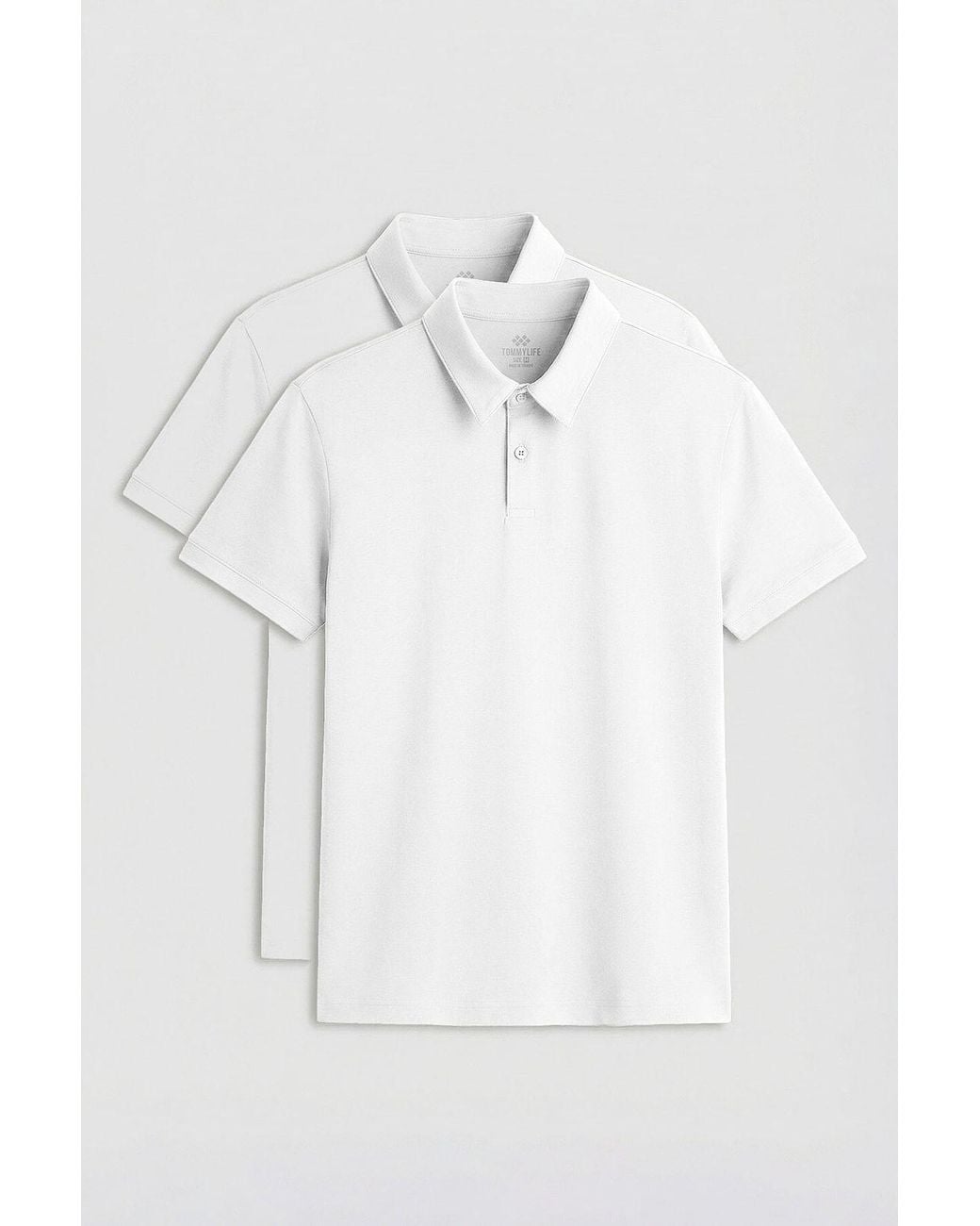 TOMMY LIFE White Cotton-Elastane Polo T-Shirt for men