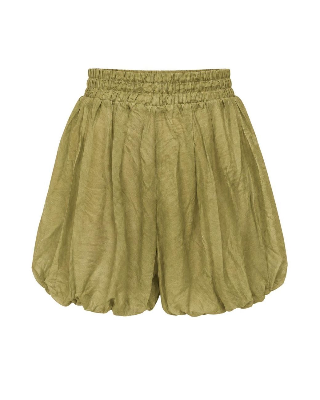 MixRay Green High-Waist Mini Shorts