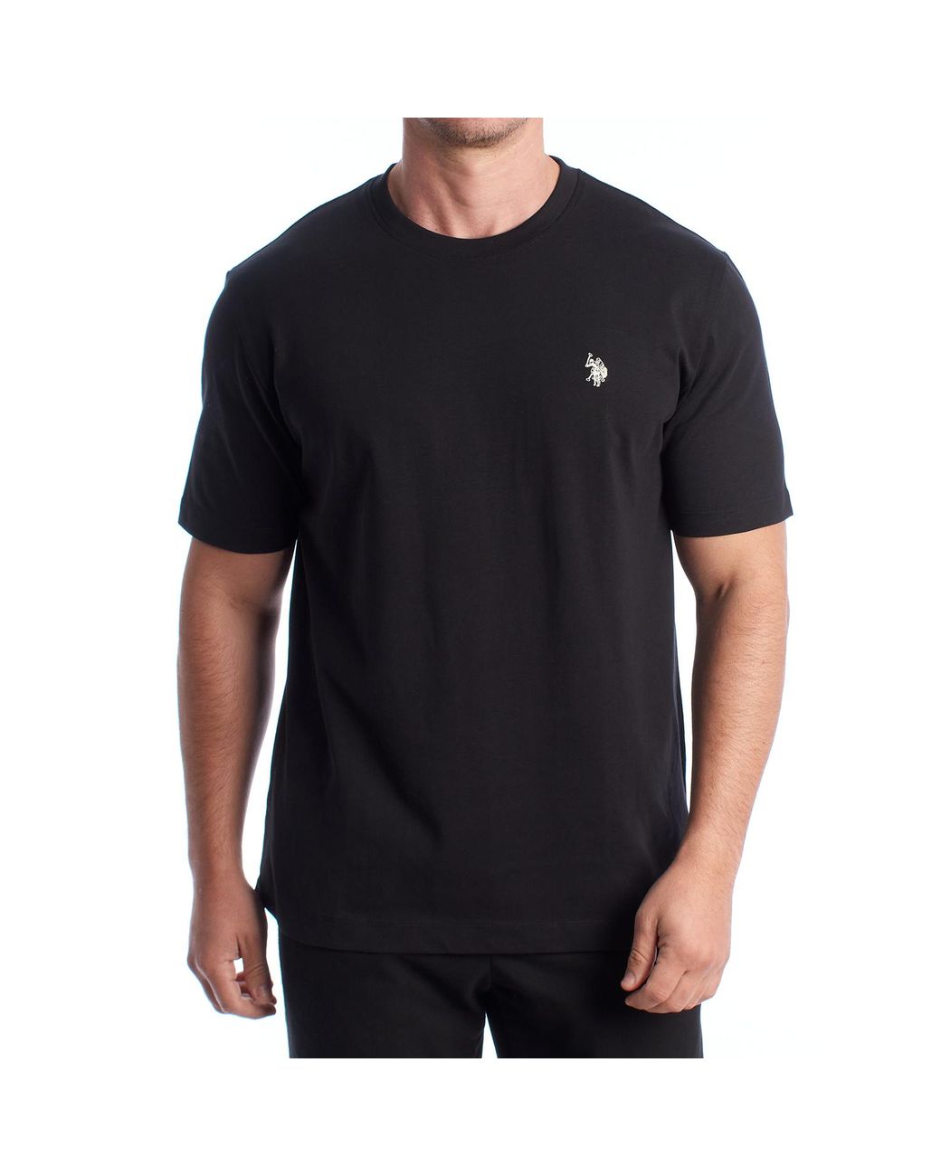 U.S. POLO ASSN. Black Cotton Short Sleeve T-Shirt Us42154026 for men