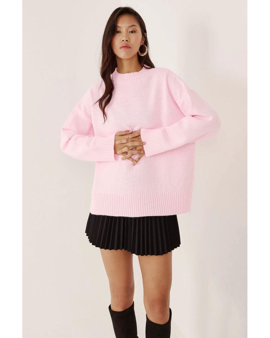Hiccup Pink Crew Neck Cozy Sweater