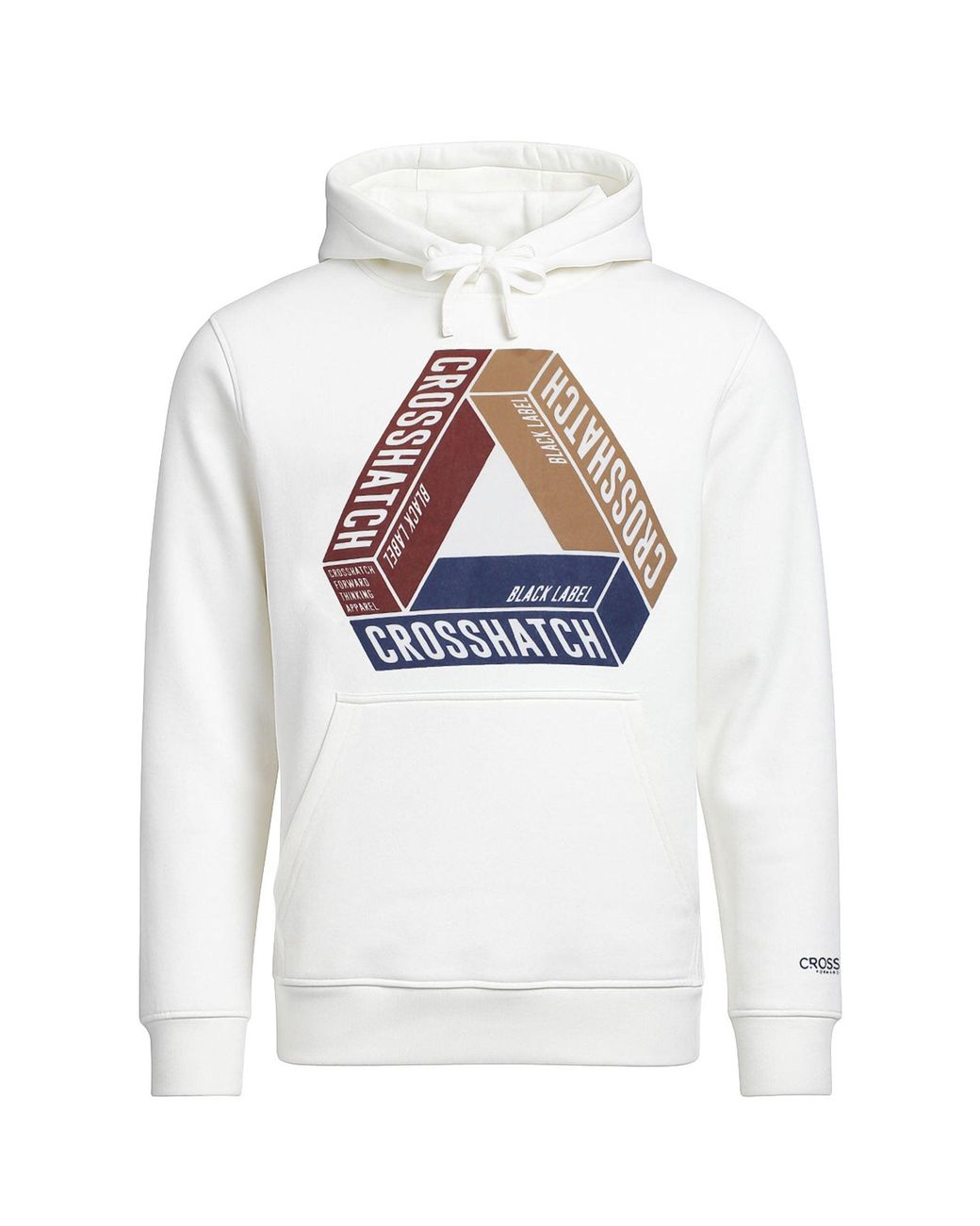 Crosshatch White Chest Print Off Hoodie Cotton for men