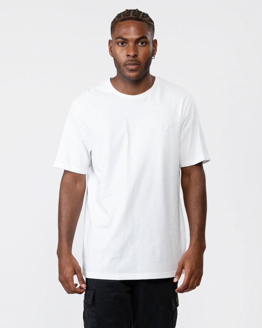 Lyle & Scott White Tonal Eagle T-Shirt Size: L for men