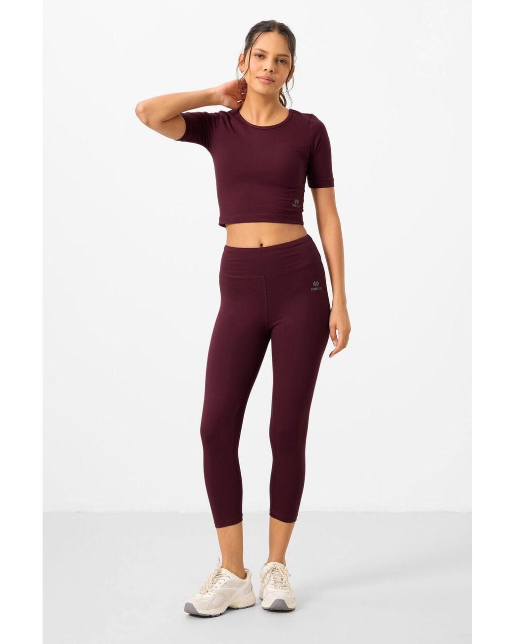 TOMMY LIFE Red Cotton Slim-Fit Active Set