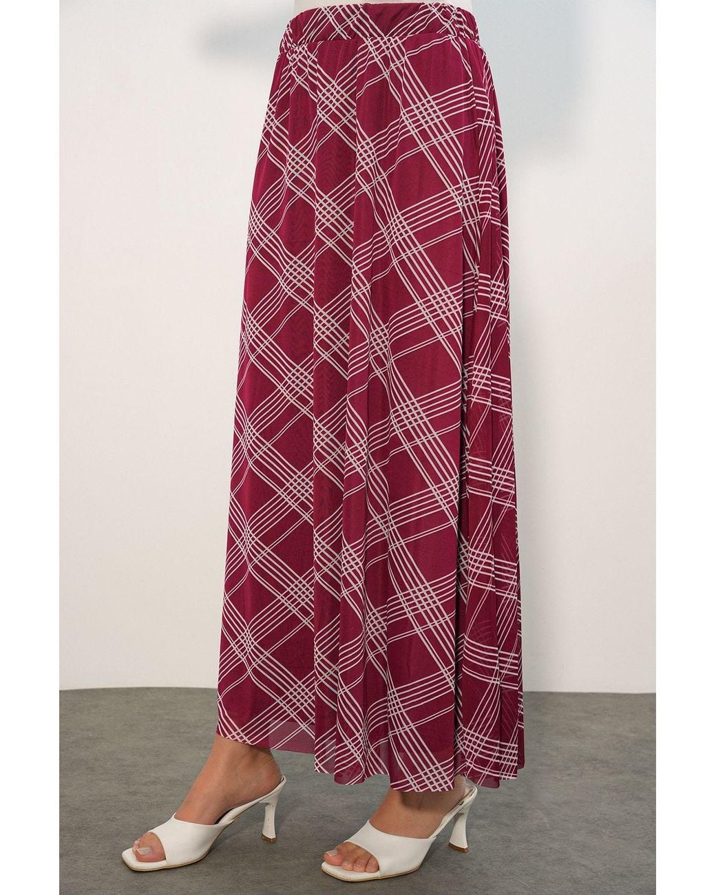 Bigdart Red Floral High Waist Maxi Skirt