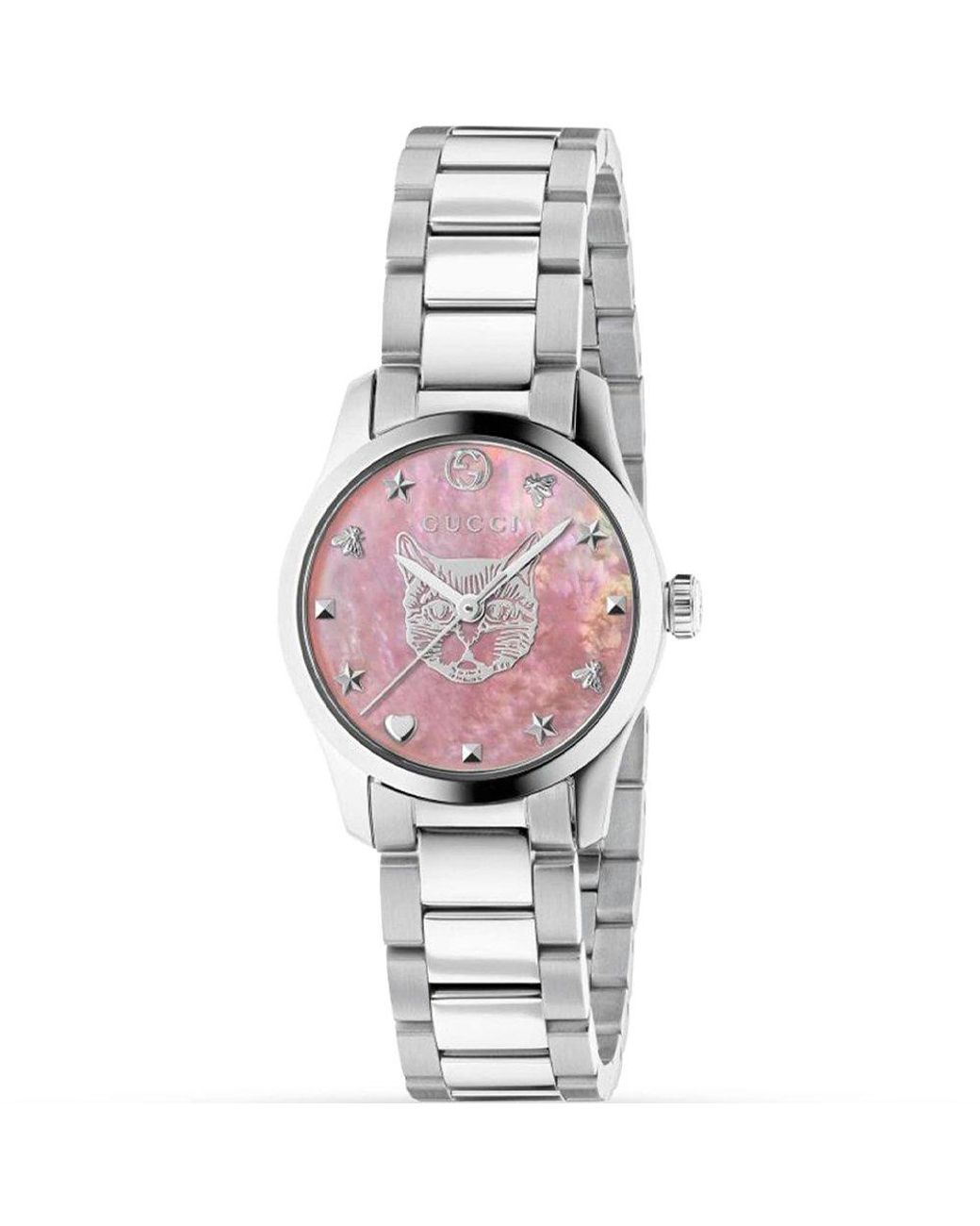 Gucci Metallic Ya1265013 G-timeless Stainless Steel And Mother-of-pearl Watch