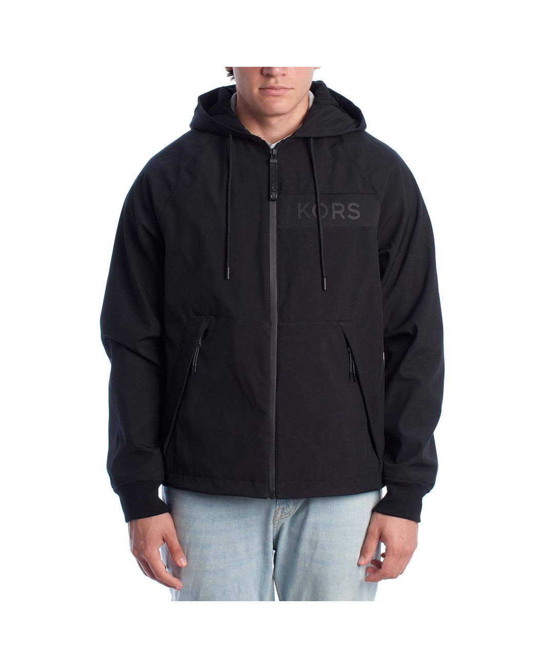 Michael Kors Black Tigers Hooded Jacket Windbreaker Mc25005 for men