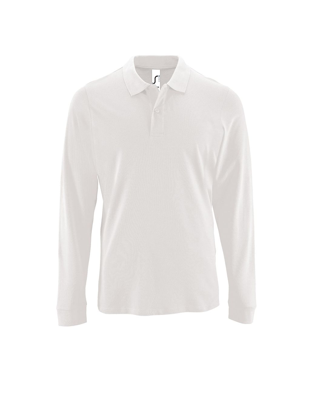 Sol's White Perfect Long Sleeve Pique Polo Shirt Cotton for men