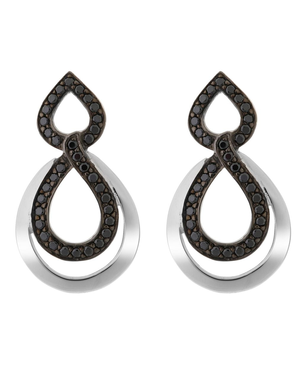 Orphelia Metallic 'Amber' 925 Sterling Drop Earrings