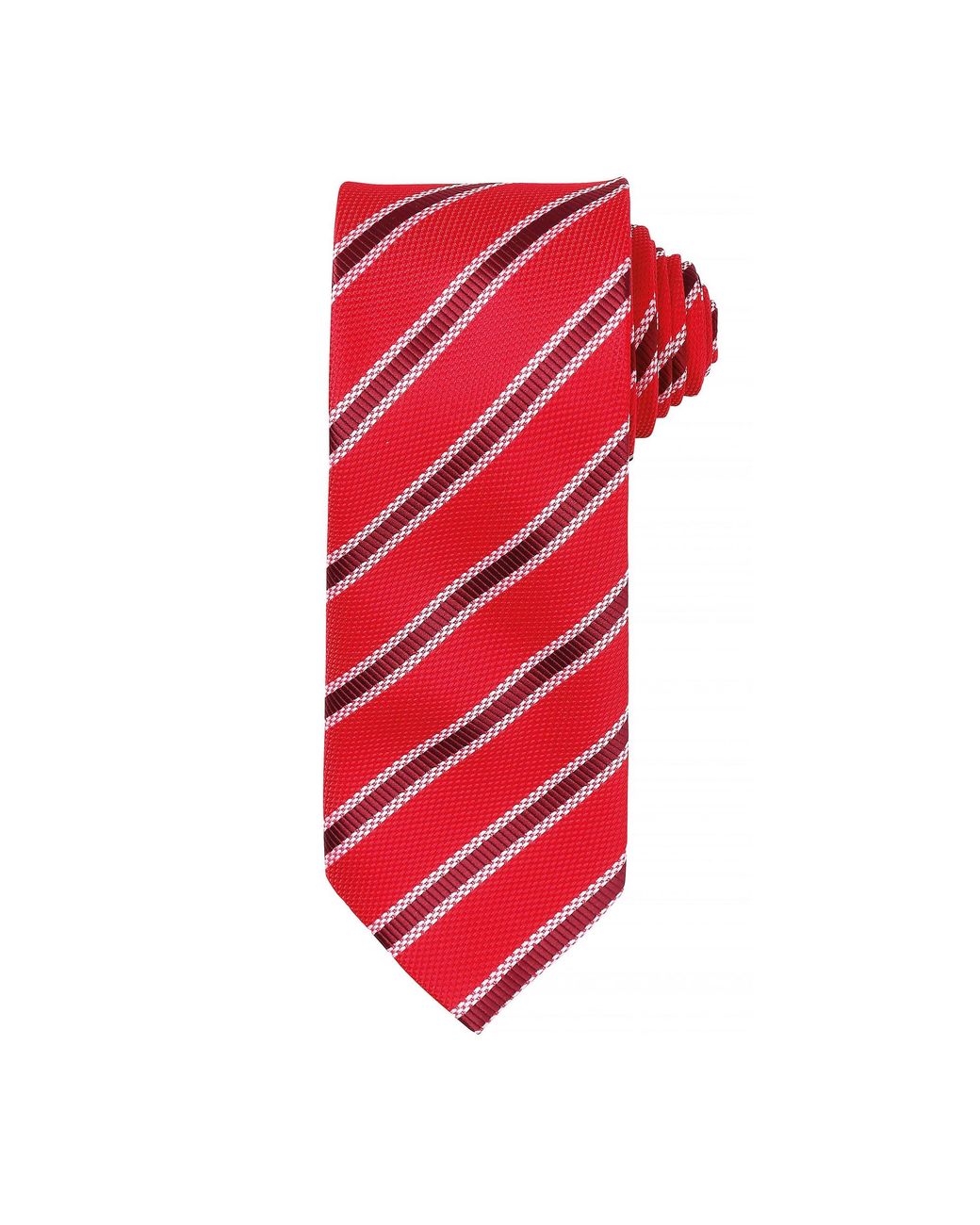 PREMIER Red Waffle Stripe Formal Business Tie (Pack Of 2) Burgundy) for men
