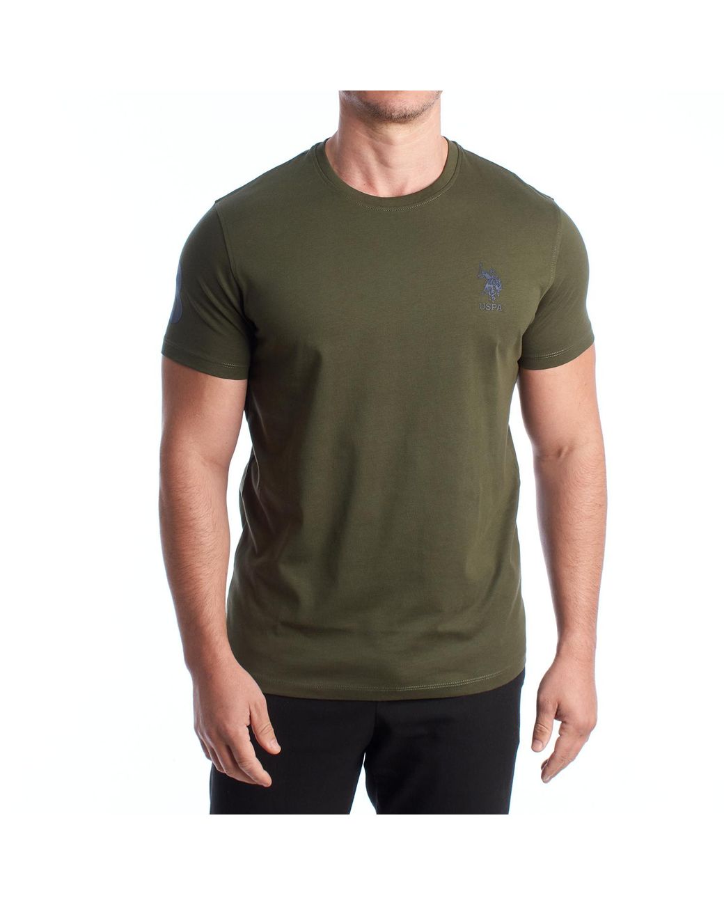 U.S. POLO ASSN. Green Cotton Short Sleeve T-Shirt Us42154027 for men
