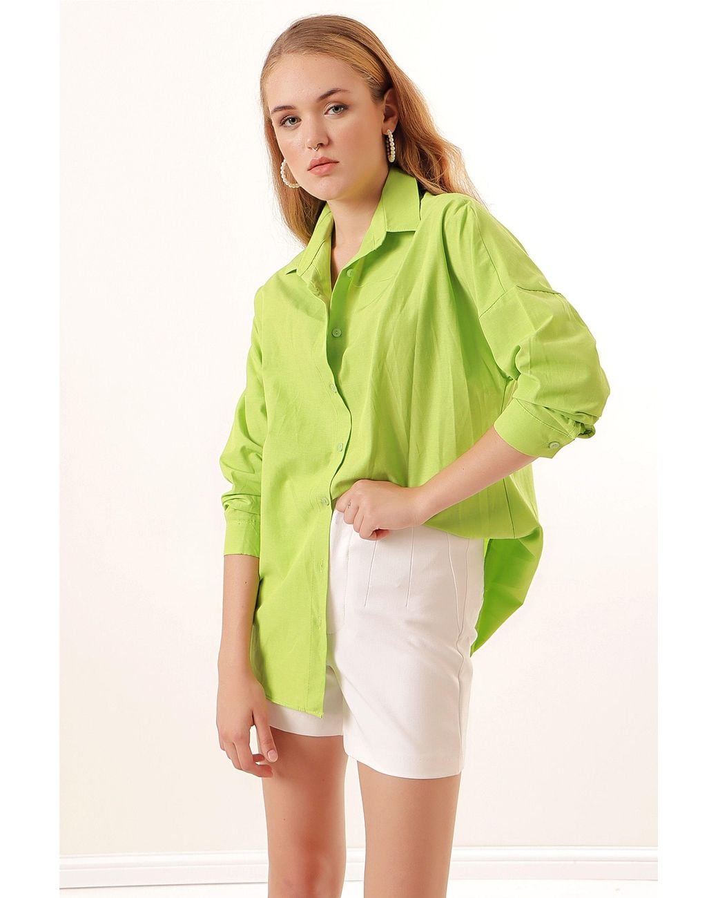 Bigdart Green Oversized Poplin 2-Pack Shirt