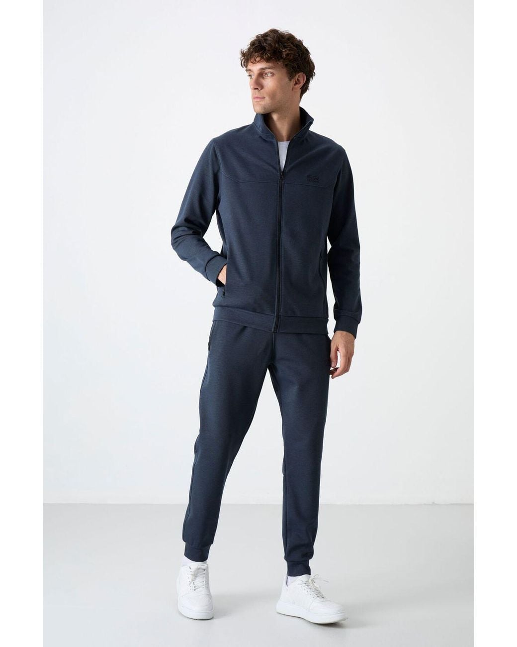 TOMMY LIFE Blue Fleece Sweatshirt And Pants Set for men