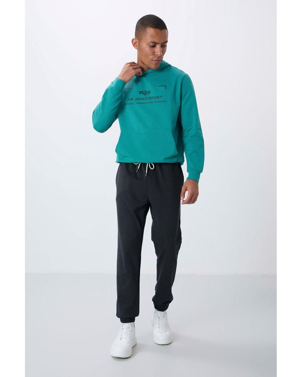 TOMMY LIFE Blue Regular Fit Fleece Sweatpants for men